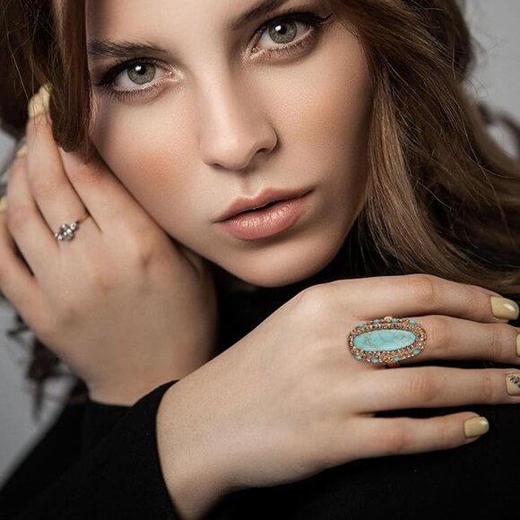 Turquoise Gold Ring - Picture 6 of 6